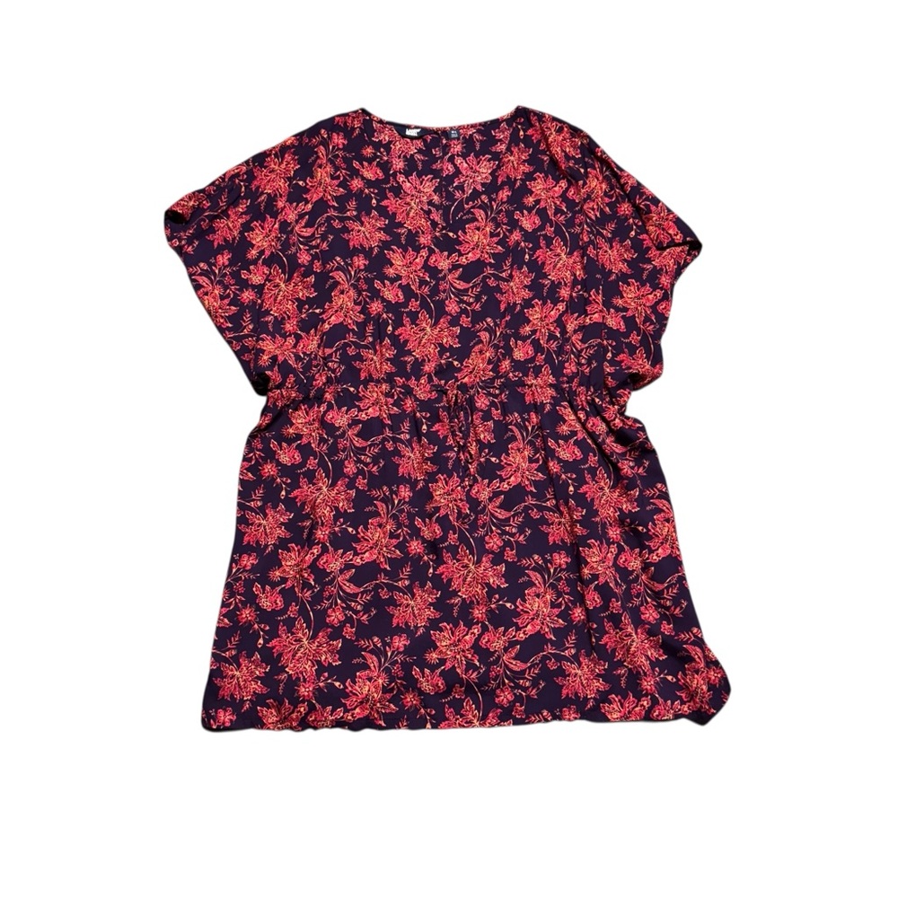 Lands' End Swim Cover-Up Size M/L Modal Floral Pink Purple Beach Lightweight - Picture 2 of 14